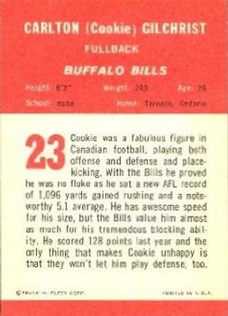 1963 Fleer #23 Cookie Gilchrist Back