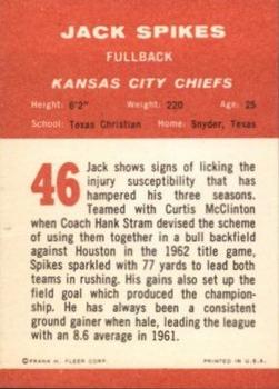 1963 Fleer #46 Jack Spikes Back