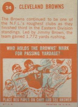 1963 Topps #24 Cleveland Browns Back