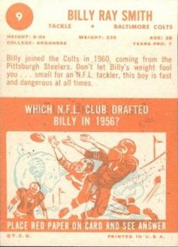 1963 Topps #9 Billy Ray Smith Back