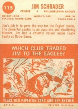 1963 Topps #115 Jim Schrader Back