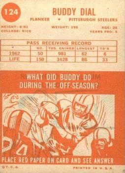 1963 Topps #124 Buddy Dial Back