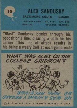 1964 Philadelphia #10 Alex Sandusky Back