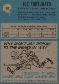 1964 Philadelphia #18 Joe Fortunato Back