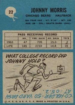 1964 Philadelphia #22 Johnny Morris Back