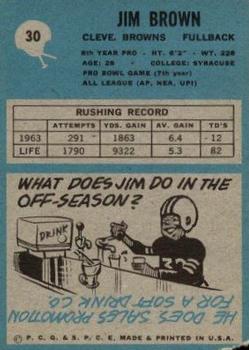 1964 Philadelphia #30 Jim Brown Back
