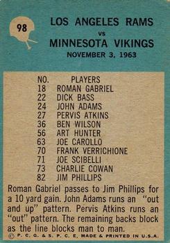1964 Philadelphia #98 Rams Play of the Year - Harland Svare Back