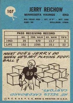 1964 Philadelphia #107 Jerry Reichow Back