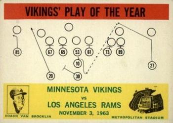 1964 Philadelphia #112 Vikings Play of the Year - Norm Van Brocklin Front