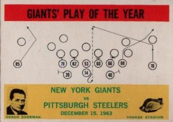 1964 Philadelphia #126 Giants Play of the Year - Allie Sherman Front