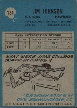 1964 Philadelphia #161 Jim Johnson Back