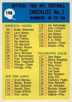 1964 Philadelphia #198 Checklist No. 2 / 99-198 Front