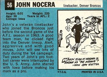 1964 Topps #56 John Nocera Back