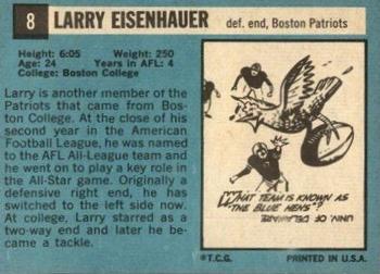 1964 Topps #8 Larry Eisenhauer Back