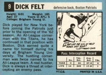 1964 Topps #9 Dick Felt Back