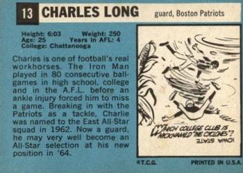 1964 Topps #13 Charles Long Back