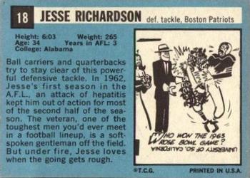 1964 Topps #18 Jesse Richardson Back