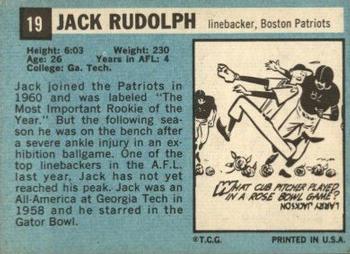 1964 Topps #19 Jack Rudolph Back