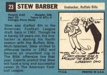 1964 Topps #23 Stew Barber Back