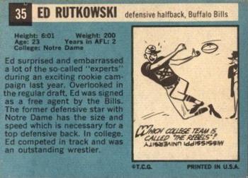 1964 Topps #35 Ed Rutkowski Back