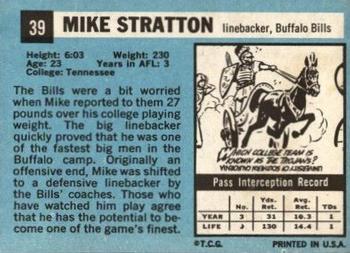 1964 Topps #39 Mike Stratton Back
