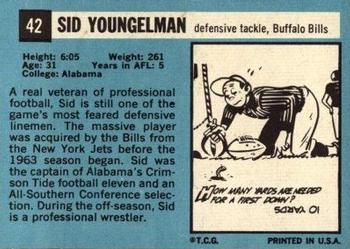 1964 Topps #42 Sid Youngelman Back