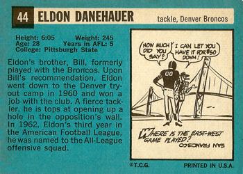 1964 Topps #44 Eldon Danenhauer Back