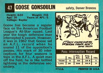 1964 Topps #47 Goose Gonsoulin Back