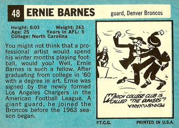 1964 Topps #48 Ernie Barnes Back