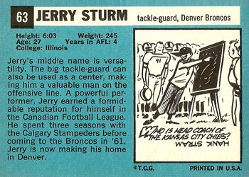 1964 Topps #63 Jerry Sturm Back