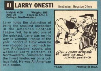 1964 Topps #81 Larry Onesti Back
