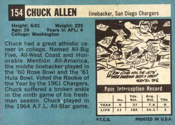 1964 Topps #154 Chuck Allen Back