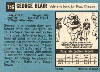 1964 Topps #156 George Blair Back