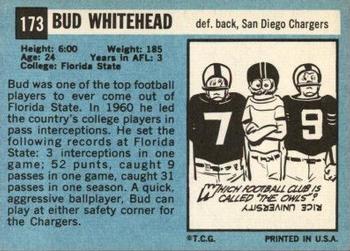 1964 Topps #173 Bud Whitehead Back