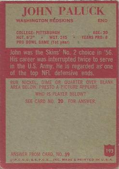 1965 Philadelphia #193 John Paluck Back
