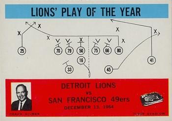 1965 Philadelphia #70 Lions Play of the Year - Harry Gilmer Front
