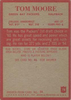 1965 Philadelphia #78 Tom Moore Back