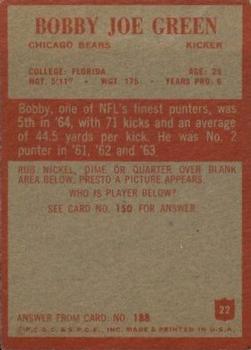 1965 Philadelphia #22 Bobby Joe Green Back