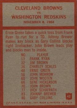 1965 Philadelphia #42 Browns Play of the Year - Blanton Collier  Back