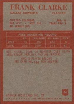1965 Philadelphia #44 Frank Clarke Back