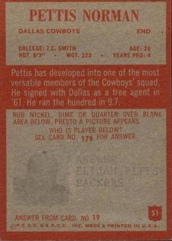 1965 Philadelphia #51 Pettis Norman Back