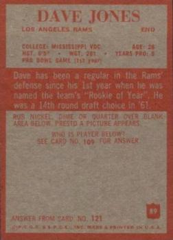 1965 Philadelphia #89 Dave Jones Back