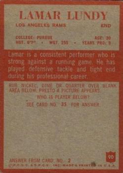 1965 Philadelphia #90 Lamar Lundy Back
