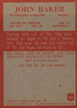 1965 Philadelphia #142 John Baker Back