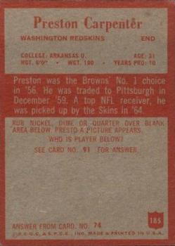 1965 Philadelphia #185 Preston Carpenter Back