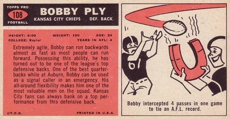 1965 Topps #108 Bobby Ply Back