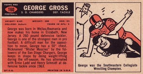1965 Topps #160 George Gross Back