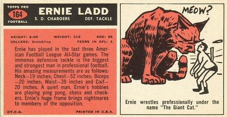 1965 Topps #164 Ernie Ladd Back