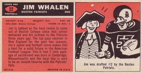 1965 Topps #22 Jim Whalen Back