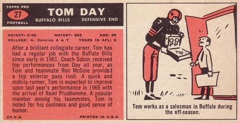 1965 Topps #27 Tom Day Back